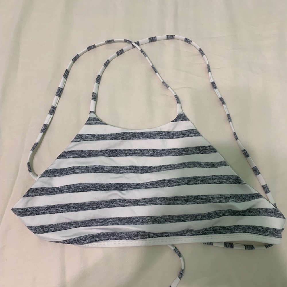 striped halter bikini top
